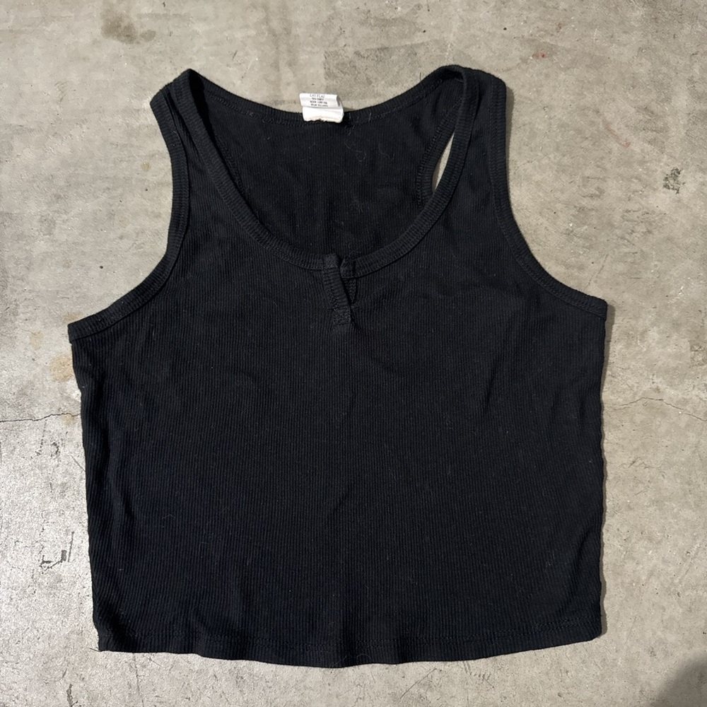 Classic Black Women's Cropped Tank Top
